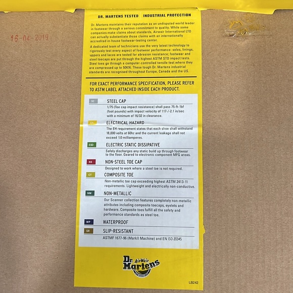 🆕DR MARTENS 1460 SLIP RESISTANT LEATHER LACE UP BOOTS CHERRY RED INDUSTRIAL NWT - Picture 9 of 13